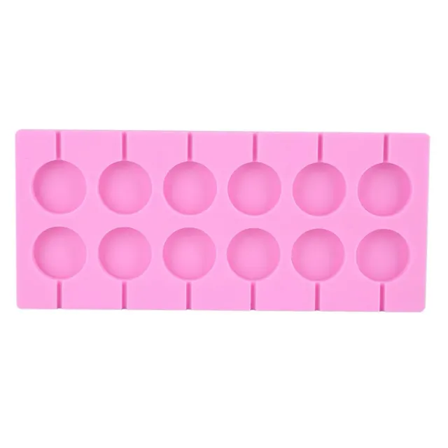 Garosa moule à sucettes rondes en silicone 12 cavités avec 12 bâtonnets