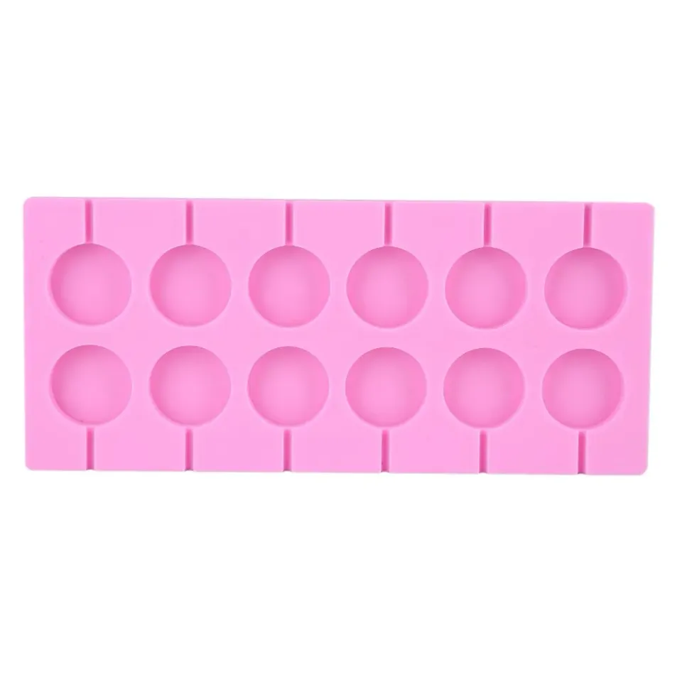Garosa moule à sucettes rondes en silicone 12 cavités avec 12 bâtonnets