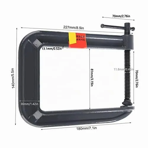 Garosa Pince en C de menuiserie 70 × 180 mm acier forgé