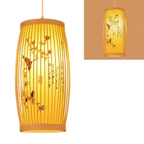 Garosa suspension bambou abat-jour rotin tressé naturel zen