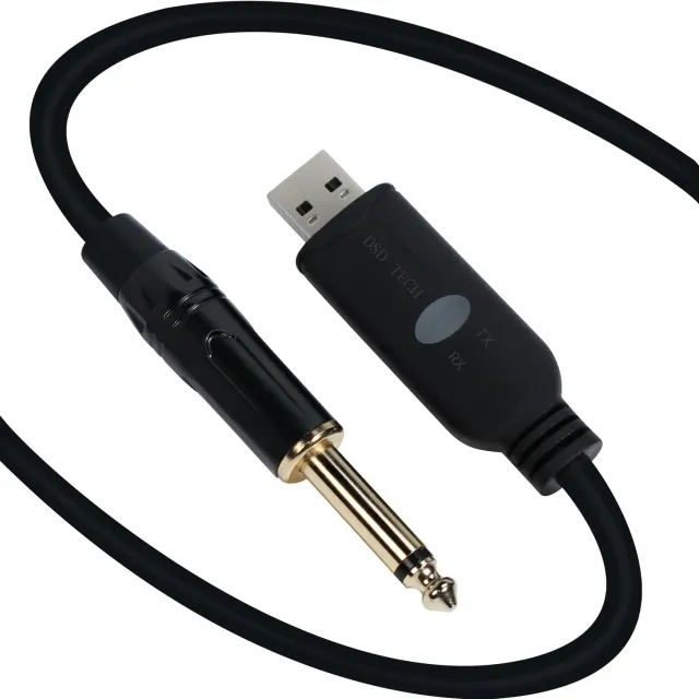 PLC Tech SH-AU20B câble audio USB guitare 6,35 mm 96 kHz 24 bits