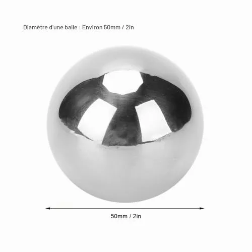 Garosa boules Baoding 50 mm en acier inoxydable 304, lot de 2