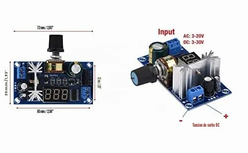 Garosa LM317 régulateur de tension réglable avec afficheur