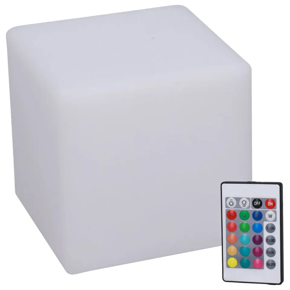 Garosa lampe cube LED RGBW 16 couleurs télécommande piles AAA