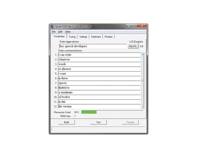 Fortebit EasyVR 3 Plus QT2SI Lite logiciel reconnaissance vocale