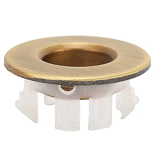 Garosa cache de trop-plein rond lavabo et baignoire bronze huilé