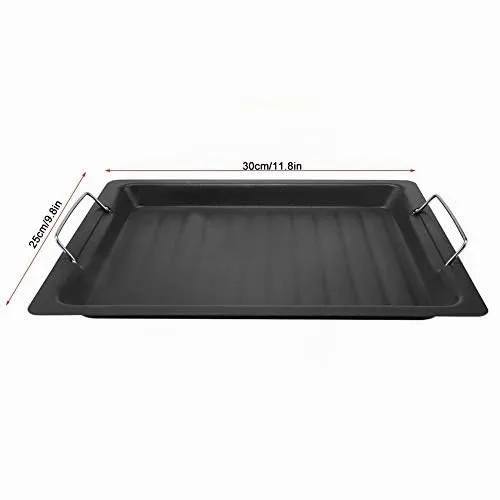 Garosa plaque de barbecue inox 30 × 25 cm antiadhésive