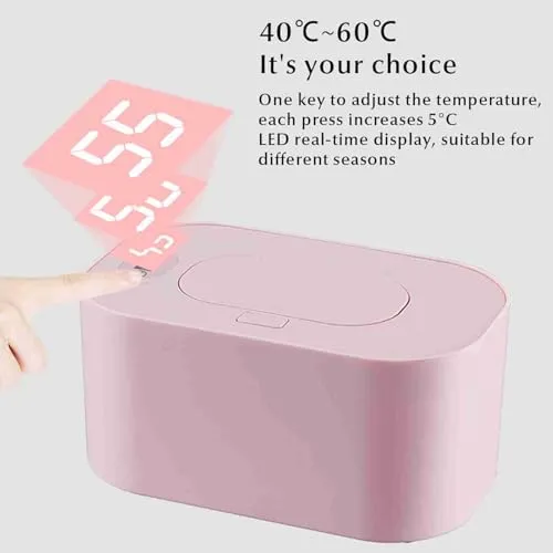 Garosa chauffe-lingettes bébé rose LED 60°C USB