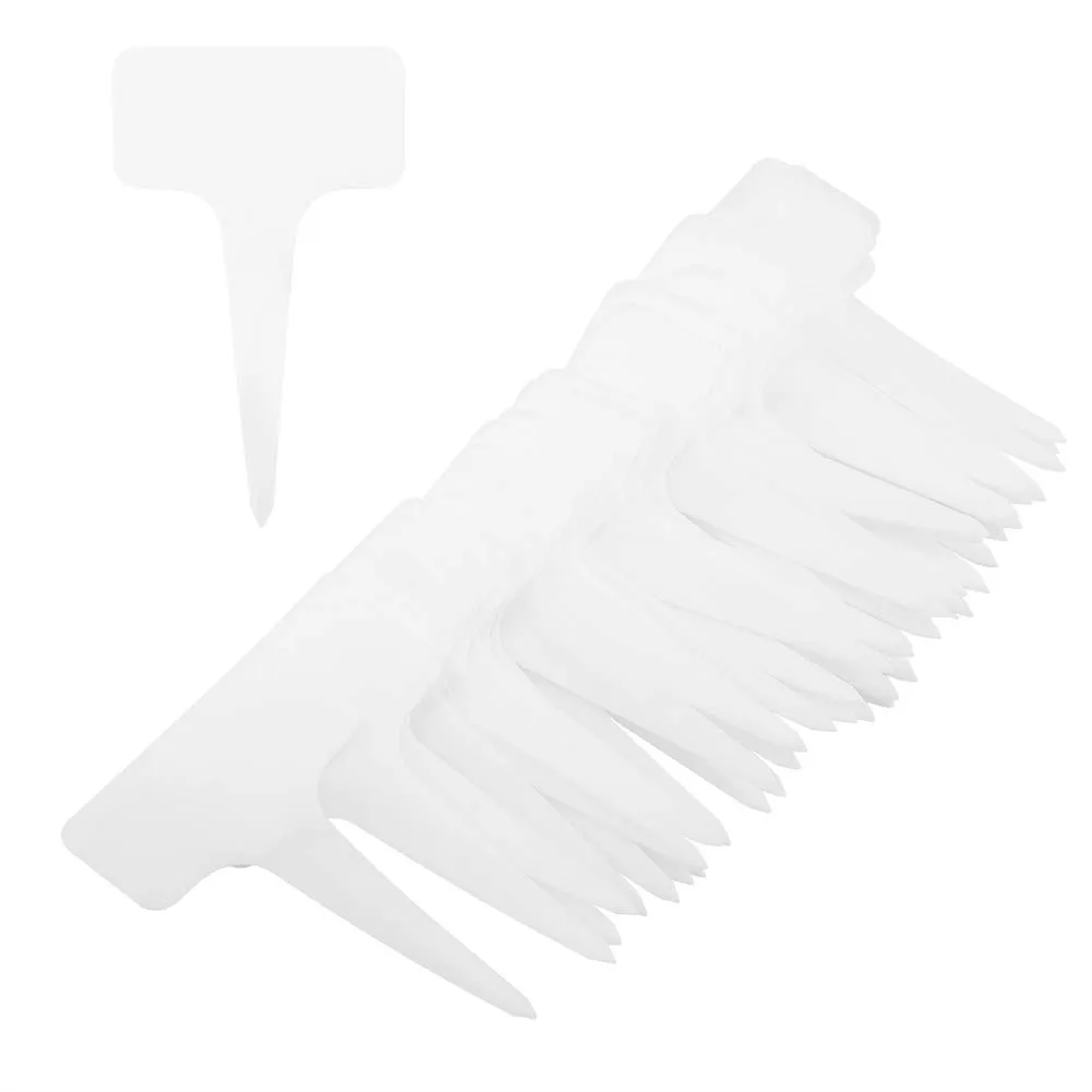 Garosa Étiquettes de plantes en T blanches, lot de 50 en PVC