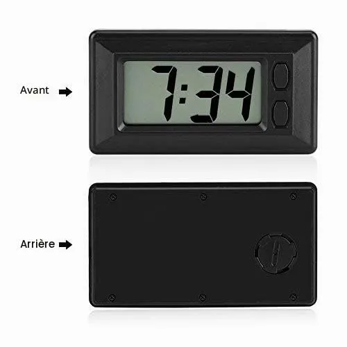 Garosa horloge numérique LCD pour voiture avec adhésif