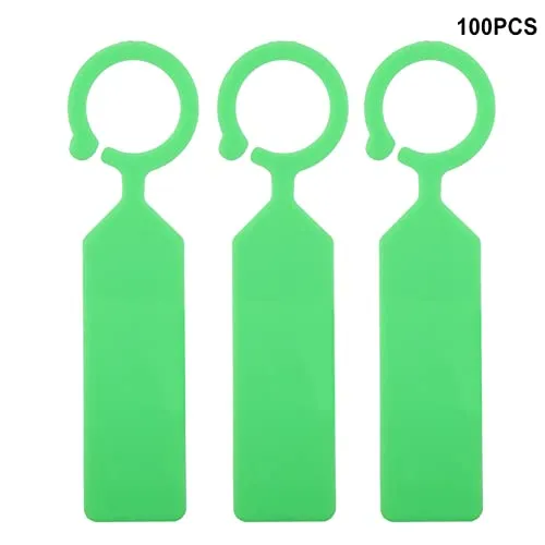 Garosa étiquettes de plantes suspendues 100 pièces blanc vert PVC