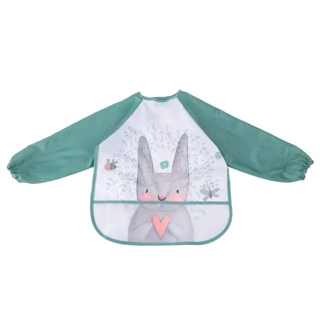 Garosa bavoir bébé manches longues lapin vert imperméable