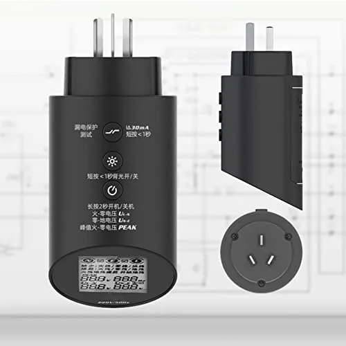 Garosa Testeur de prise électrique EU 220 V avec écran LCD