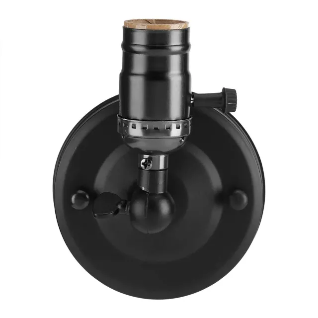 Garosa applique murale E27 noire avec interrupteur en métal