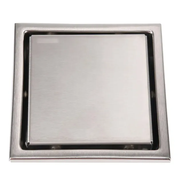 Garosa drain de sol carré 110 mm inox 304 avec filtre amovible
