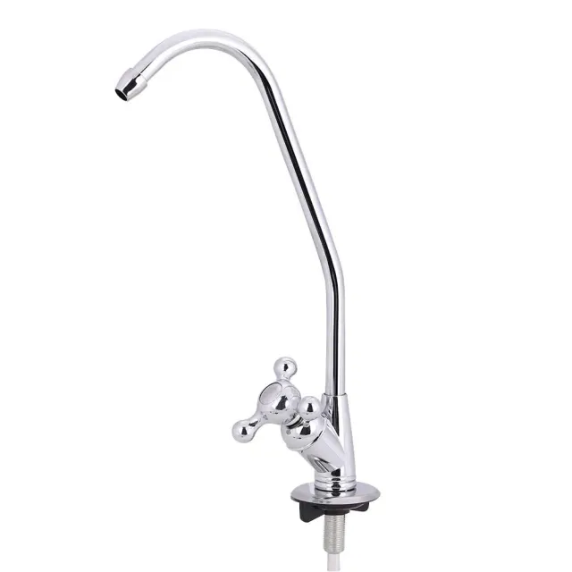 Garosa robinet de filtre à eau col de cygne chromé 360°