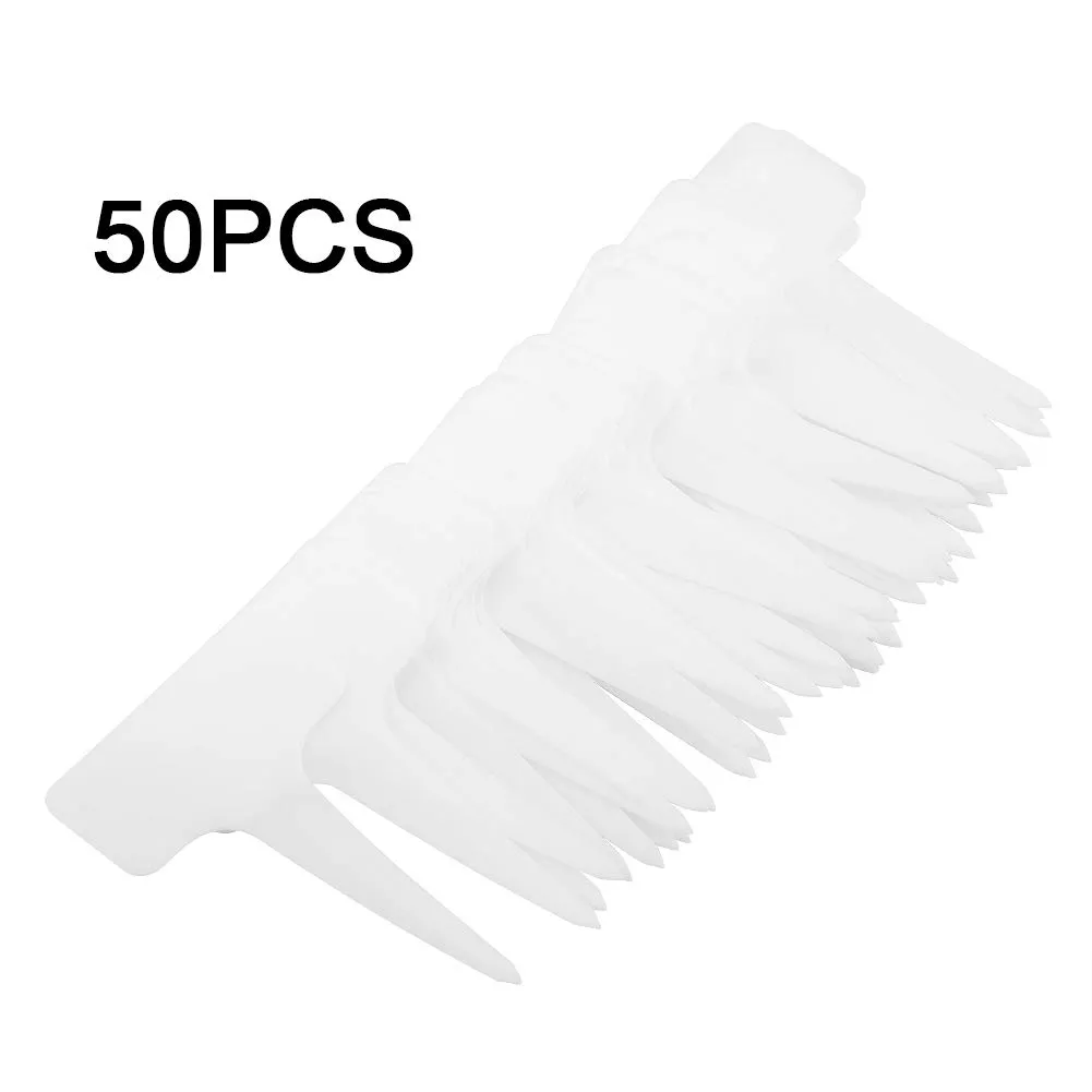 Garosa Étiquettes de plantes en T blanches, lot de 50 en PVC