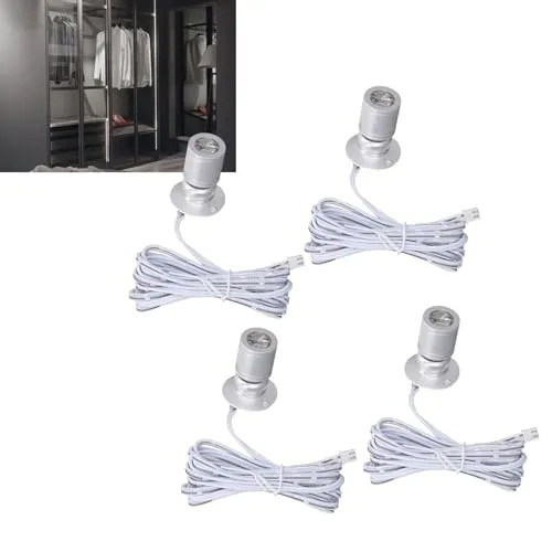Garosa mini spot LED USB argent 4 pièces 5V