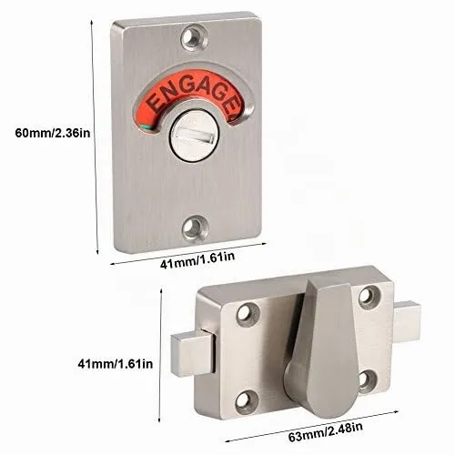Garosa verrou indicateur de porte WC vacant/occupé acier inoxydable