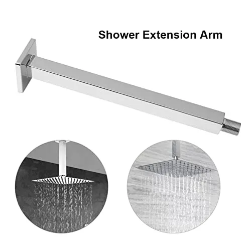 Garosa bras de douche mural 30 cm chromé en inox et laiton