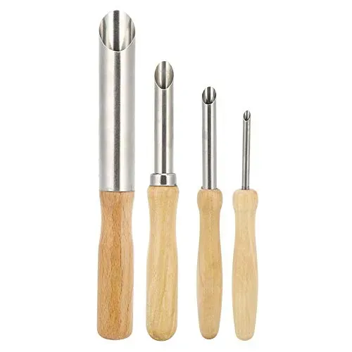 Garosa outils de poterie coupe-trous ronds 4 pièces, manches bois