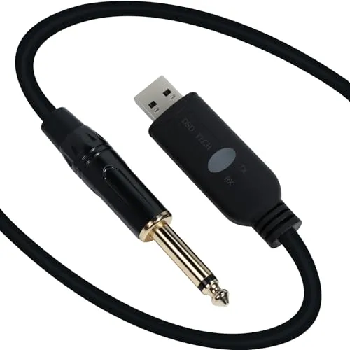 PLC Tech SH-AU20B câble audio USB guitare 6,35 mm 96 kHz 24 bits