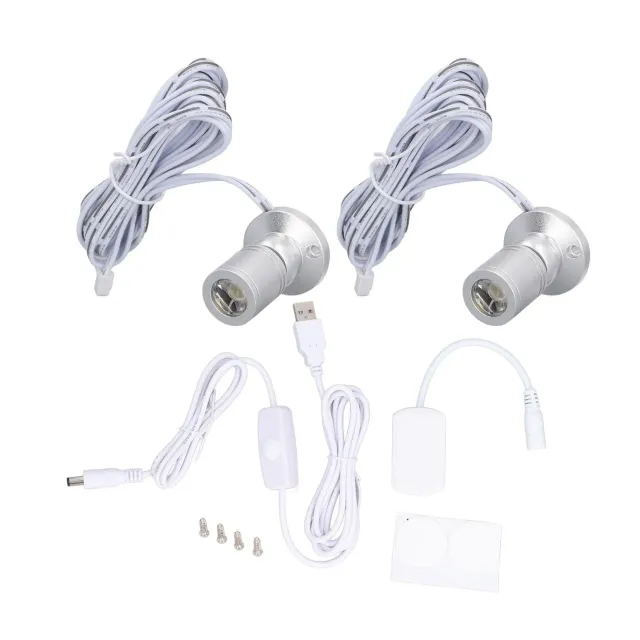 Garosa mini spot LED USB 5V intensité variable silver 2 spots