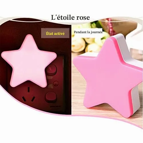 Garosa veilleuse LED étoile capteur 0,1 W rose