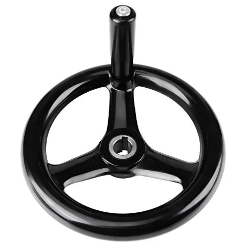 Garosa Volant de tour à 3 branches avec poignée, noir, diamètre 200 mm
