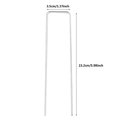 Garosa piquets en U gazon inox 100 pièces 15,2 cm