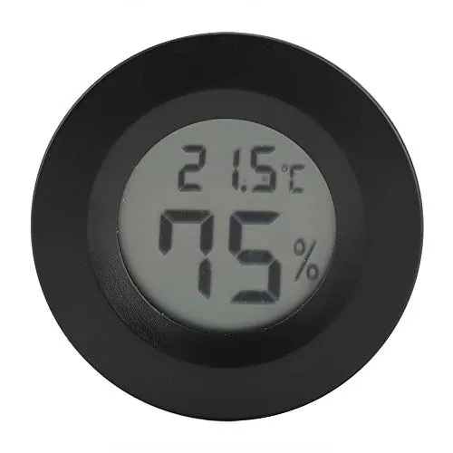 Garosa thermomètre numérique rond noir température et humidité