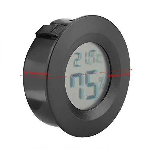 Garosa thermomètre numérique rond noir température et humidité