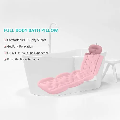 Garosa oreiller de bain complet 122 cm noir antidérapant