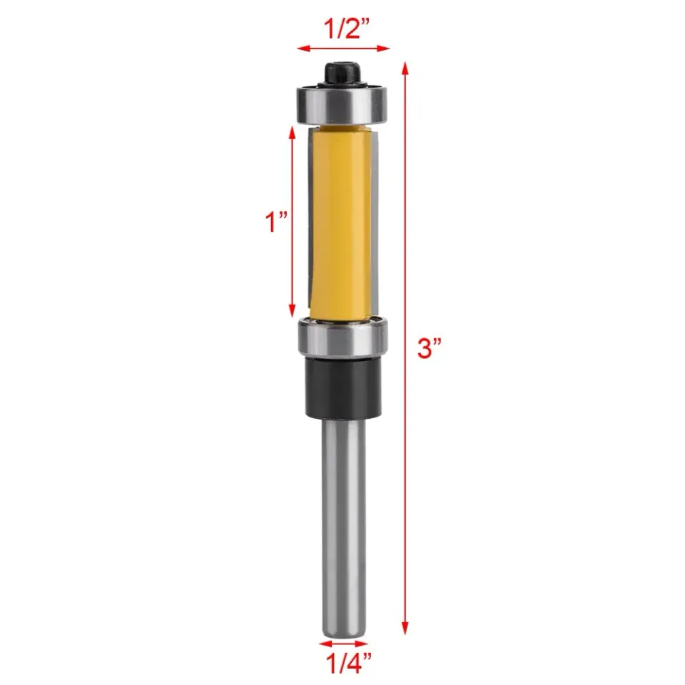 Garosa fraise de défonceuse 1/4″ roulements haut bas 76,2 mm