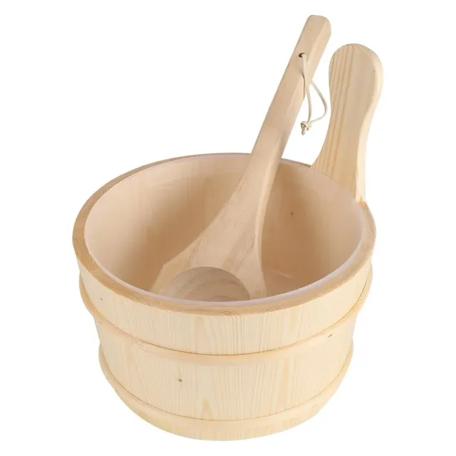 Garosa kit seau louche sauna pin blanc doublure plastique