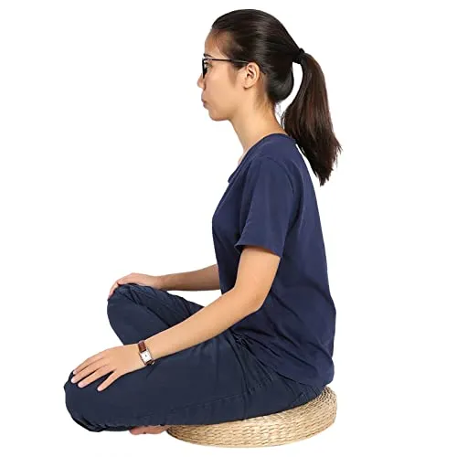 Garosa coussin tatami rond 40 cm paille tressée