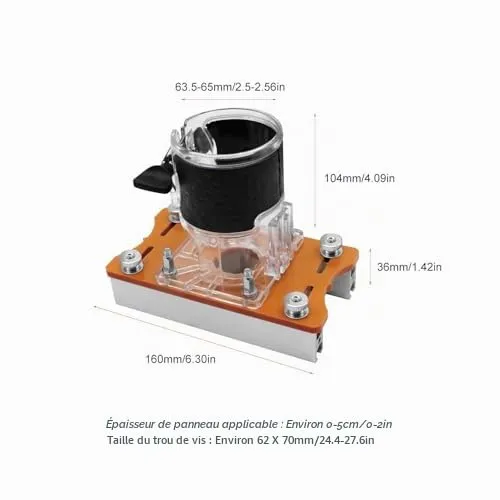 Garosa base défonceuse compacte 65 mm aluminium