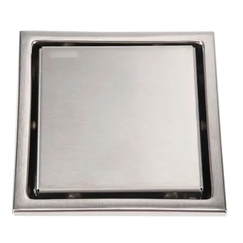 Garosa drain de sol carré 110 mm inox 304 avec filtre amovible