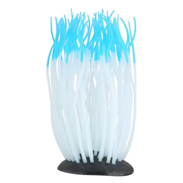 Garosa anémone artificielle d’aquarium bleue en silicone lumineuse