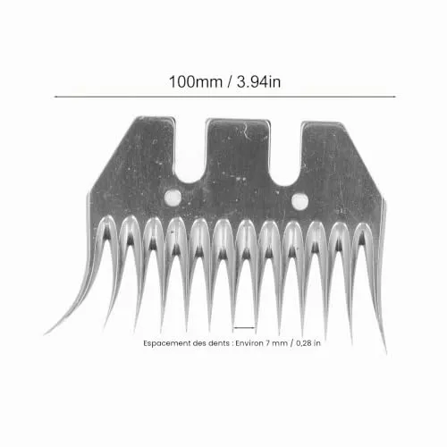 Garosa lame de tonte 13 dents pour mouton acier carbone 2 pièces incurvées
