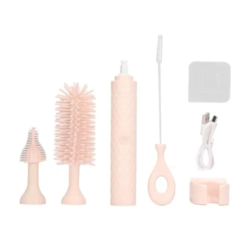Garosa brosses électriques pour biberon bleu et rose, silicone, 3 pièces