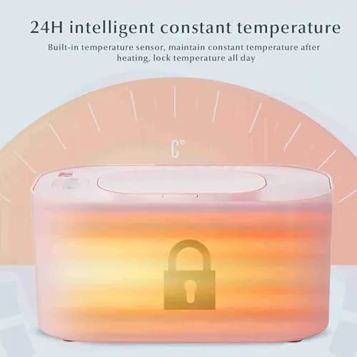 Garosa chauffe-lingettes bébé rose LED 60°C USB