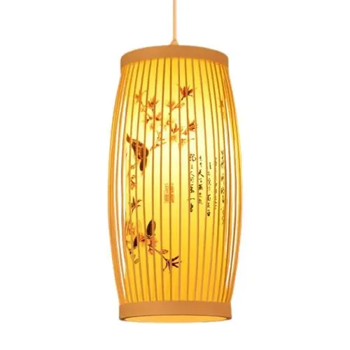 Garosa suspension bambou abat-jour rotin tressé naturel zen