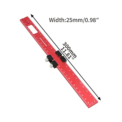 Garosa règle de traçage 300 mm avec butée réglable