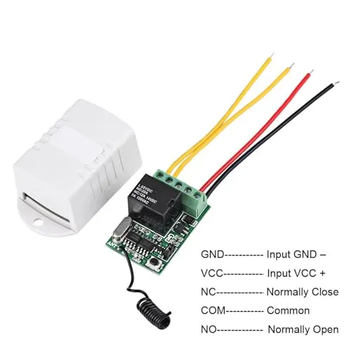 Garosa Interrupteur relais sans fil DC 4-12V + télécommande