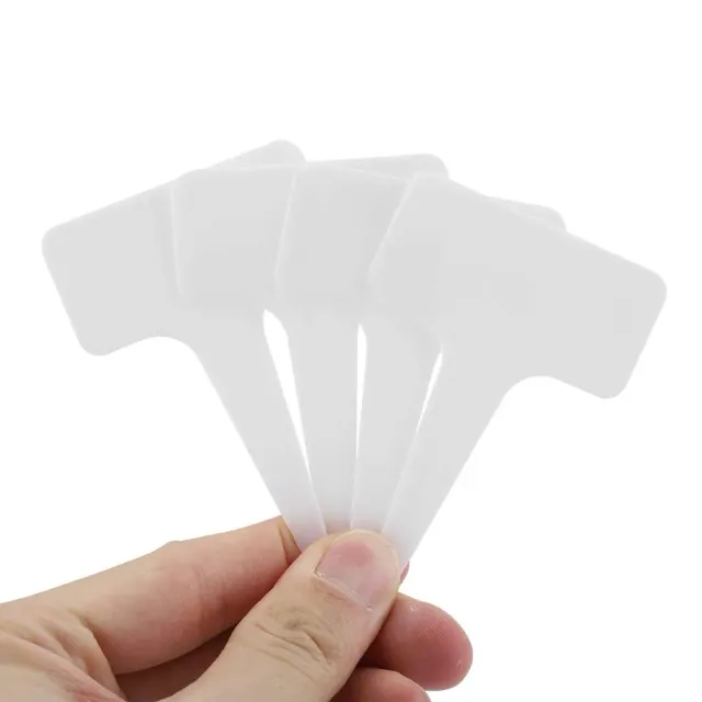 Garosa Étiquettes de plantes en T blanches, lot de 50 en PVC