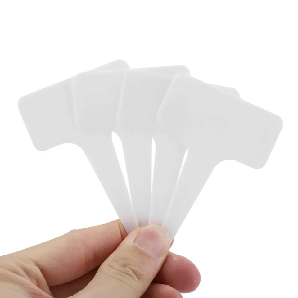 Garosa Étiquettes de plantes en T blanches, lot de 50 en PVC