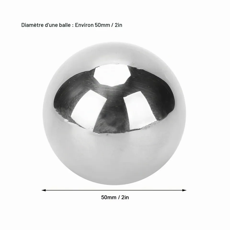 Garosa boules Baoding 50 mm en acier inoxydable 304, lot de 2