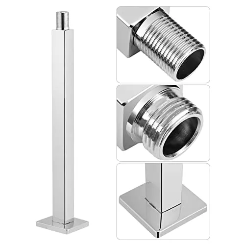 Garosa bras de douche mural 30 cm chromé en inox et laiton