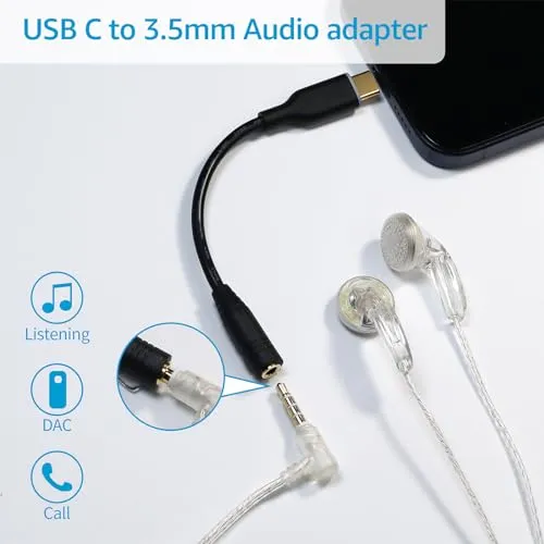 DSD TECH SH-AU05B adaptateur USB-C jack 3,5 mm 24 bits/96 kHz